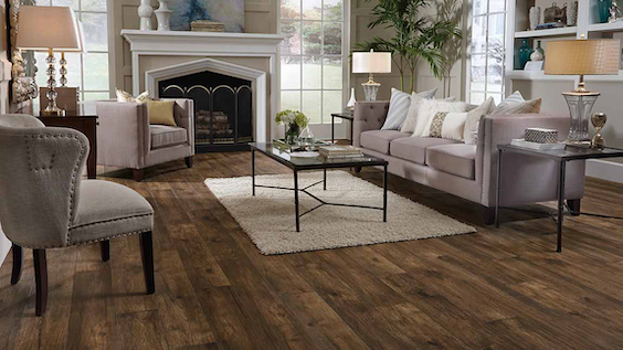 wood look laminate flooring in a living room